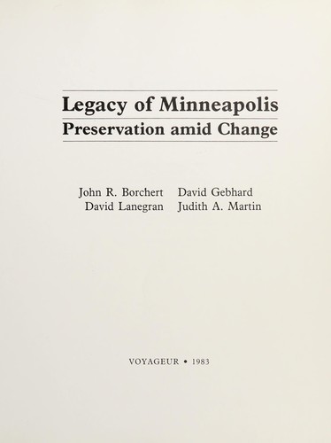 Cover for Legacy of Minneapolis