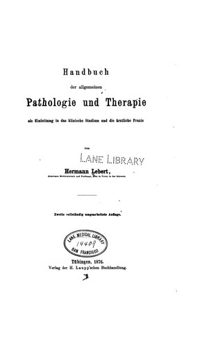 Cover for Handbuch der allgemeinen Pathologie und Therapie als Einleitung in das klinische Studium und die ...