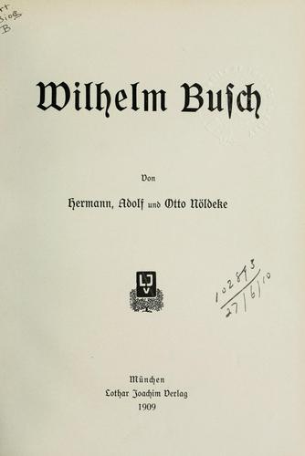 Cover for Wilhelm Busch.