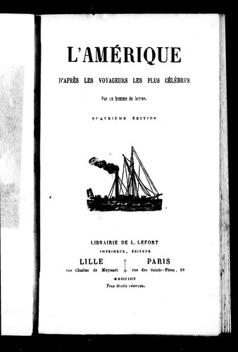 Cover for L'Amérique d'après les voyageurs les plus célèbres
