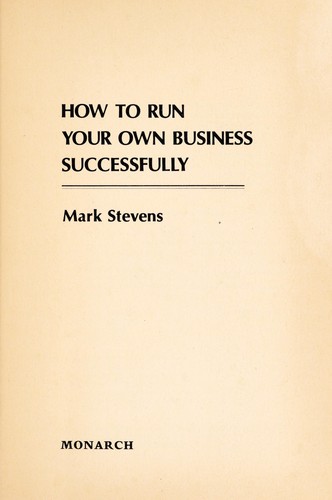 Cover for How to run your own business successfully