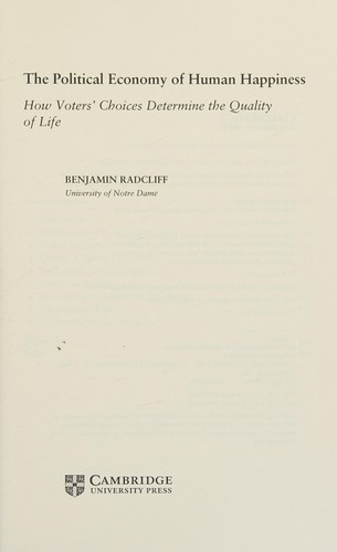 Cover for Political Economy of Human Happiness