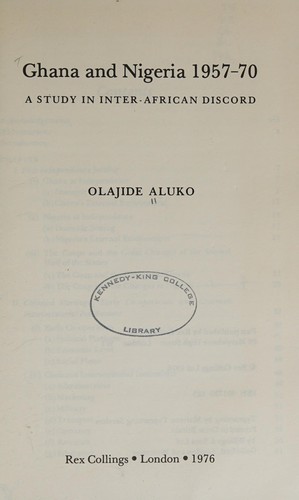 Cover for Ghana and Nigeria, 1957-70