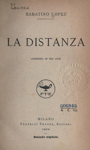 Cover for La distanza