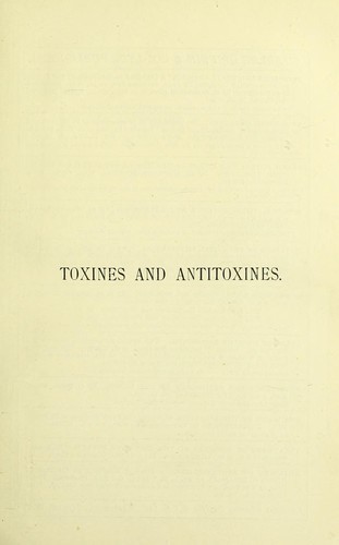 Cover for Toxines and antitoxines