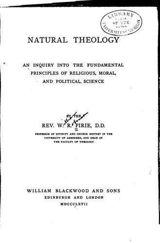 Cover for Natural theology.