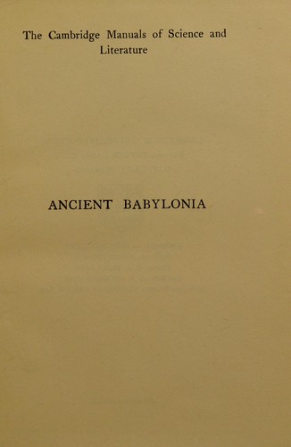 Cover for Ancient Babylonia