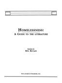 Cover for Homelessness