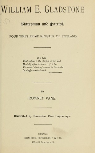 Cover for William E. Gladstone