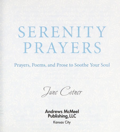 Cover for Serenity prayers