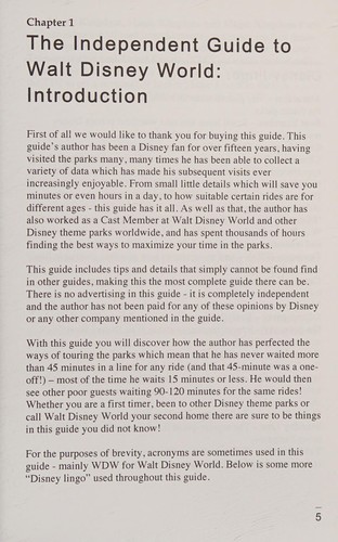Cover for The Independent Guide to Walt Disney World 2015