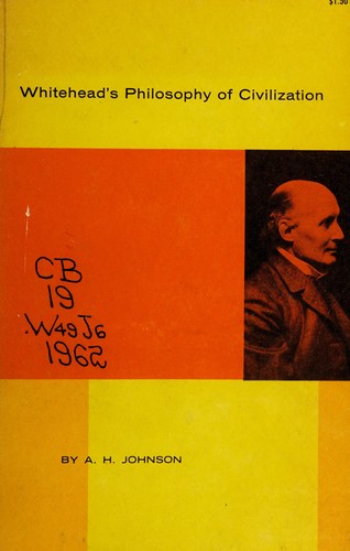 Cover for Whitehead's philosophy of civilization.