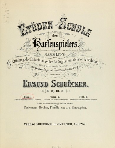 Cover for Etüden-Schule des Harfenspielers Op. 18