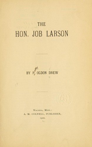 Cover for The Hon. Job Larson