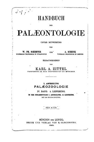 Cover for Handbuch der Palaeontologie