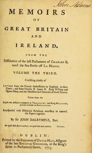 Cover for Memoirs of Great Britain and Ireland