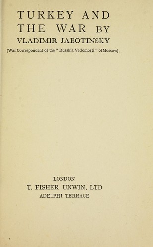 Cover for Turkey and the war