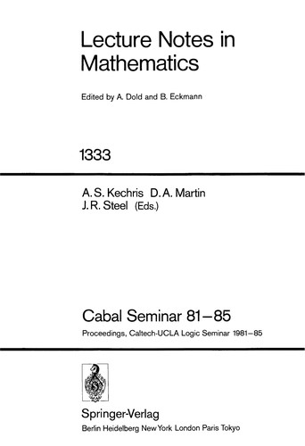 Cover for Cabal Seminar 81-85