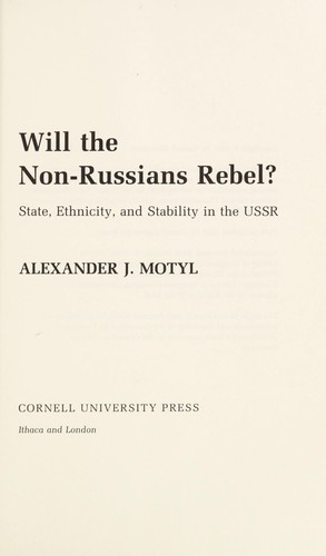 Cover for Will the non-Russians rebel?