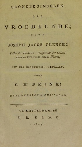 Cover for Grondbeginselen der vroedkunde ...