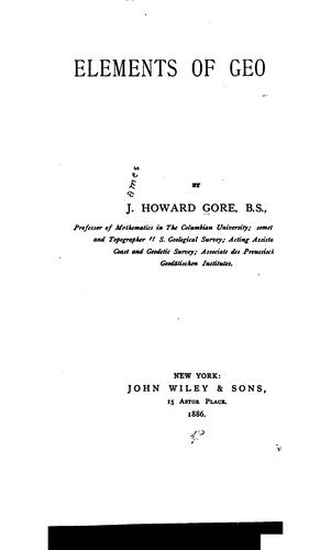 Cover for Elements of geodesy