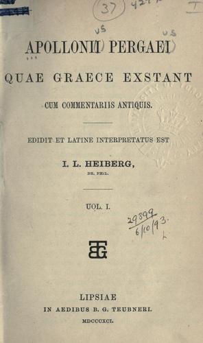 Cover for Apollonii Pergaei quae graece exstant cum commentariis antiquis.