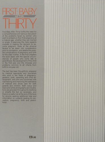Cover for First Baby After Thirty
