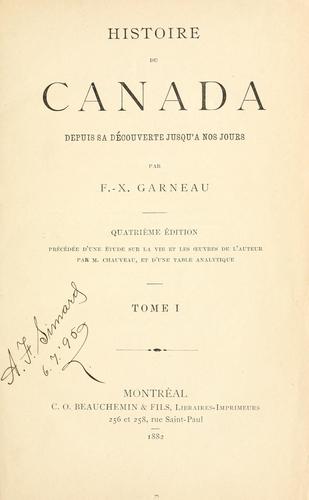 Cover for Histoire du Canada depuis sa découverte jusqu'à nos jours