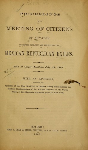 Cover for Proceedings of a meeting of citizens of New-York