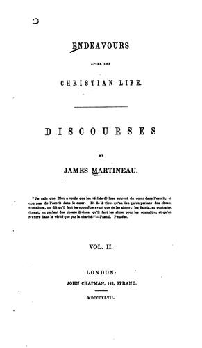 Cover for Endeavours After the Christian Life: Discourses