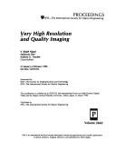 Cover for Very high resolution and quality imaging