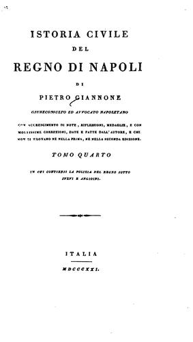 Cover for Istoria civile del regno di Napoli