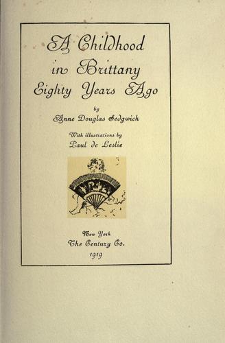 Cover for A childhood in Brittany eighty years ago