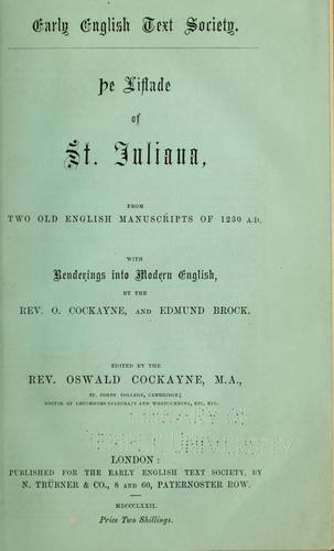 Cover for Þe liflade of St. Juliana