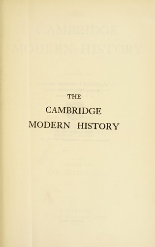 Cover for The Cambridge modern history