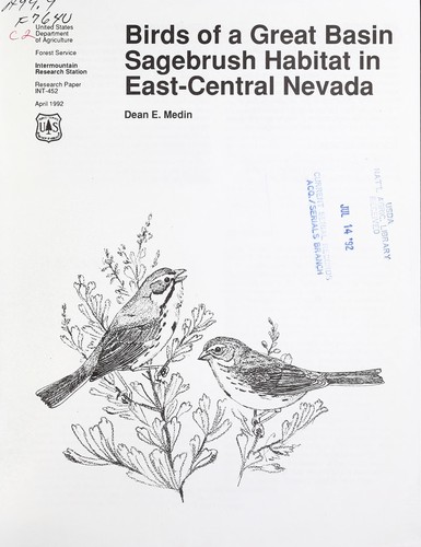 Cover for Birds of a Great Basin sagebrush habitat in east-central Nevada