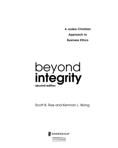 Cover for Beyond integrity
