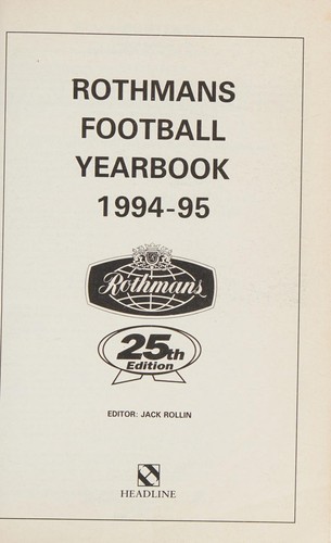 Cover for Rothman's football yearbook.