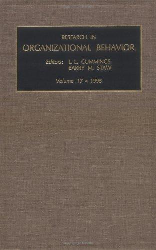 Cover for Research in Organizational Behaviour: an Annual Series of Analytical Essays and Critical Reviews