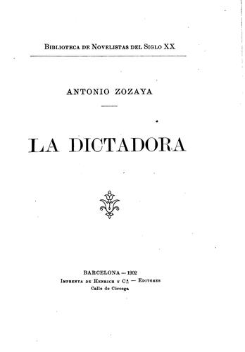 Cover for La dictadora.