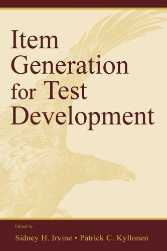 Cover for Item generation for test development