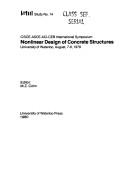 Cover for CSCE-ASCE-ACI-CEB International Symposium Nonlinear Design of Concrete Structures