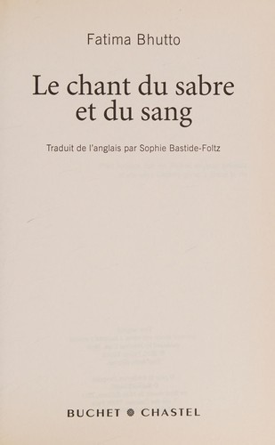 Cover for Le chant du sabre et du sang
