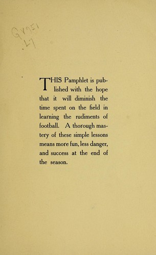 Cover for Football rudiments...