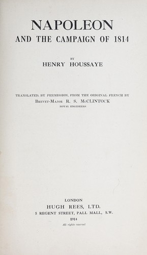 Cover for Napoleon and the campaign of 1814