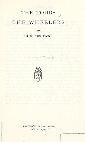 Cover for The Todds, the Wheelers et id genus omne
