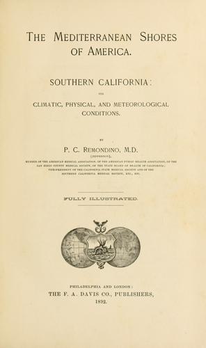 Cover for The Mediterranean shores of America
