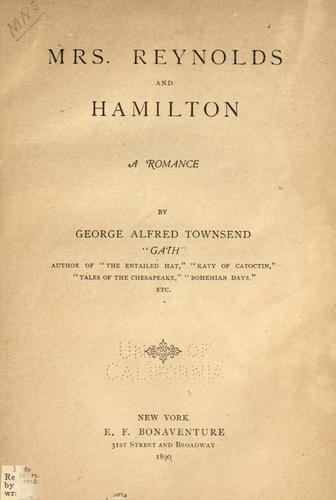 Cover for Mrs. Reynolds and Hamilton