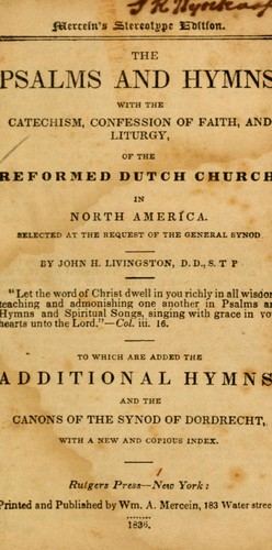 Cover for The Psalms and hymns