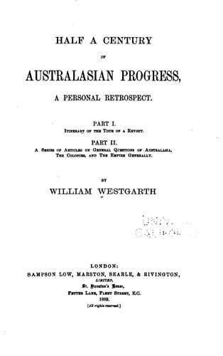 Cover for Half a century of Australasian progress